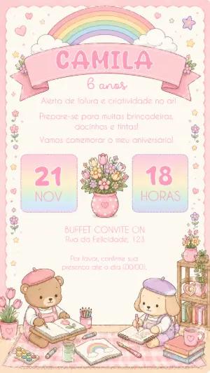 Convite Aniversário Bobbie Goods Editável