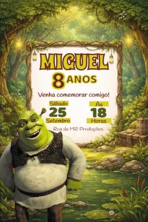 Convite de Aniversário Shrek no Pântano para Editar