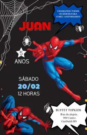 Convite Animado Aniversário Homem-Aranha para Editar
