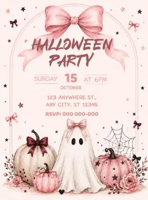 Editable Zombie Halloween Party Invitation Template
