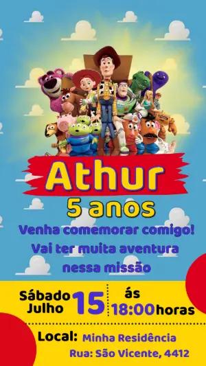 Convite de Aniversário Toy Story para Editar