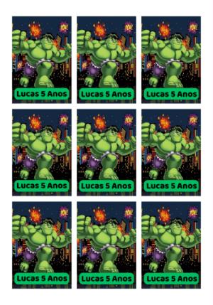 Tag de Aniversário Hulk Editável Online para Imprimir