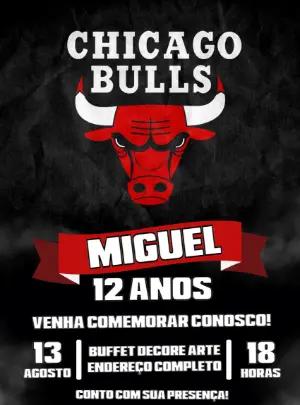 Convite de Aniversário Basquete Chicago Bulls para Editar
