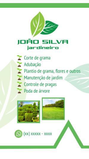 Cartão de Visita para Jardineiro Profissional Editável Online