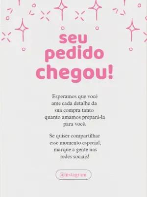 Cartão de Agradecimento Pedido Chegou Editável para Clientes