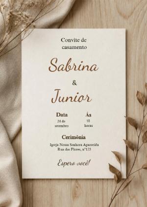 Convite de Casamento Rústico Elegante para Editar