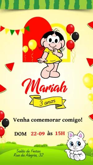 Convite de Aniversário Magali para Editar Online e Imprimir