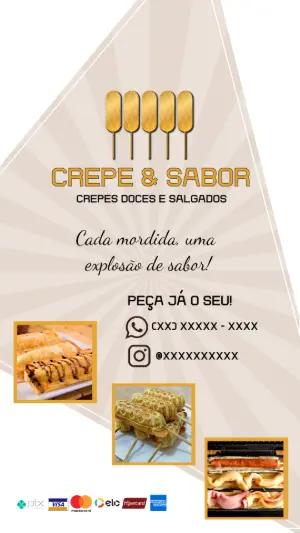 Cartão de Visita para Creperia: Arte Editável para Divulgar