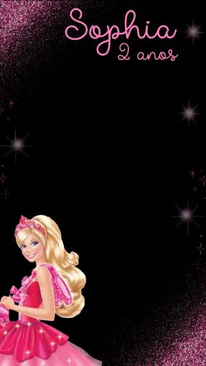 Moldura para Stories Barbie Rosa com Glitter para Editar