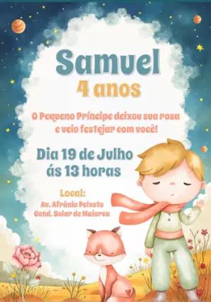 Convite Aniversário Pequeno Príncipe para Editar Online
