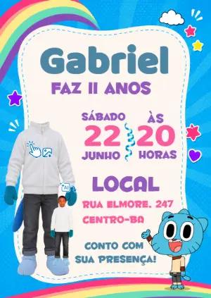 Convite Gumball com Foto IA: Vire um Personagem de Elmore