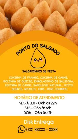 Flyer de Salgadinhos com Cardápio para Editar Online