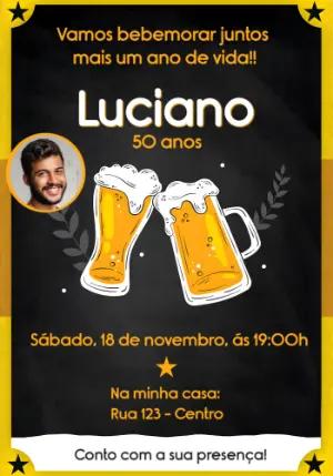 Convite de Aniversário Boteco com Foto para Editar Online