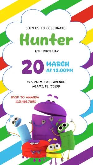 Colorful StoryBots Birthday Invitation Editable Template