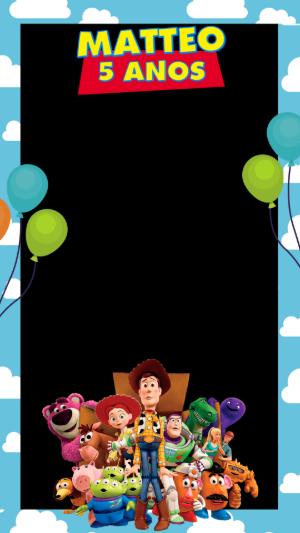 Moldura de Aniversário Toy Story para Foto Editável