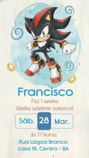 Convite de Aniversário Shadow Aquarela para Editar Online