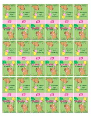 Kit de Rótulos Editáveis para Festa Infantil Tema Capivara Fofa