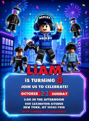 Roblox Gamer Birthday Invitation | Editable Template