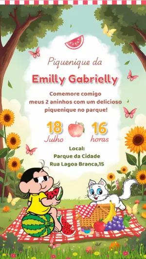 Convite Aniversário Magali Piquenique para Editar Online