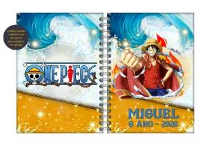Capa de Agenda One Piece Editável Online com Luffy