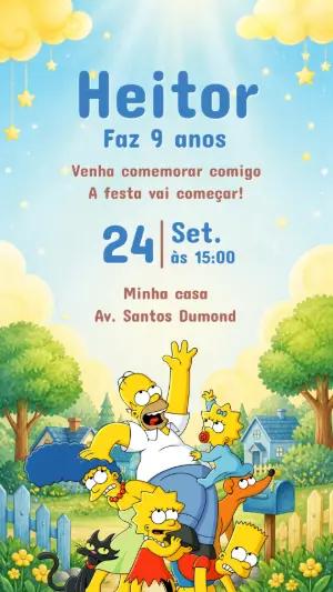 Convite de Aniversário Os Simpsons para Editar