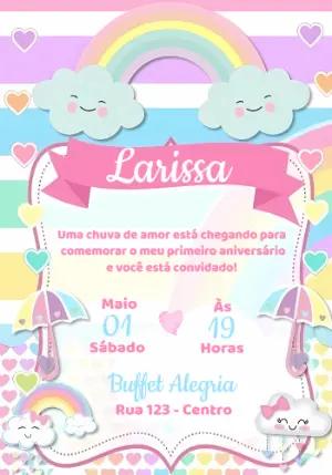 Convite Aniversário Chuva de Amor para Editar Online