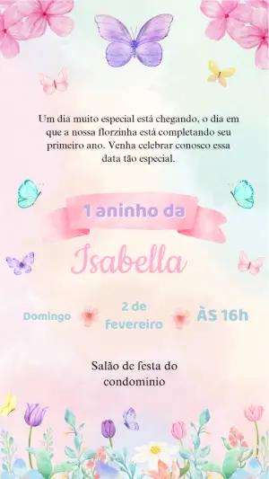Convite Animado Aniversário Jardim Encantado para Editar Online
