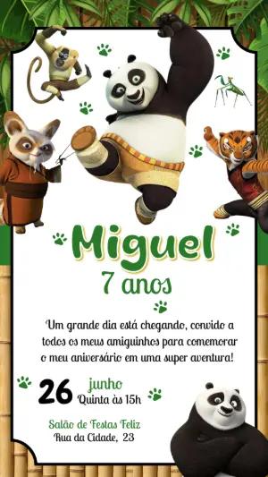 Convite de Aniversário Kung Fu Panda Editável Online