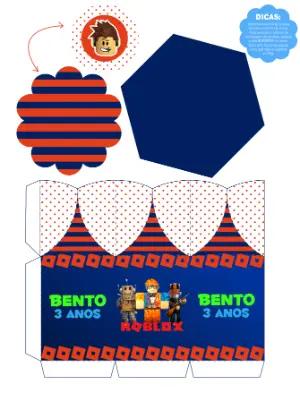 Modelo de Centro de Mesa Roblox para Aniversário Infantil Editável