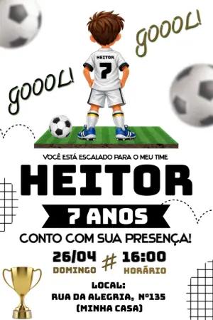 Convite de Aniversário Futebol Infantil Modelo Editável