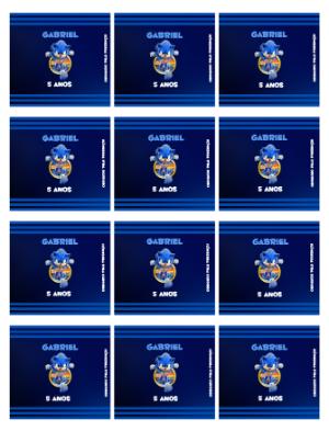 Adesivo para Bala Personalizada Sonic Aniversário Modelo Editável