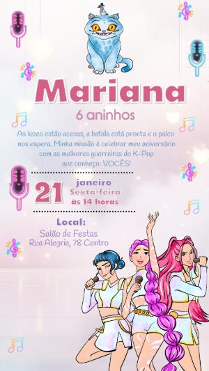 Vídeo Convite de Aniversário Guerreiras do K-Pop e Derpy para Editar