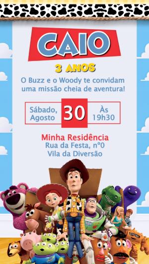 Convite de Aniversário Toy Story para Editar Online