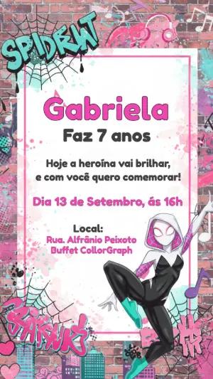 Convite de Aniversário Spider-Gwen para Editar Online