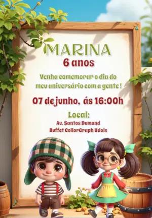 Convite de Aniversário Turma do Chaves para Editar Online