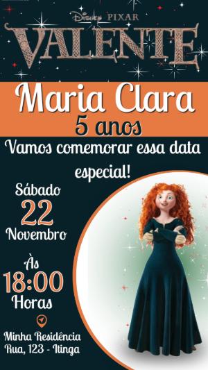 Convite Animado Valente Disney para Editar Online
