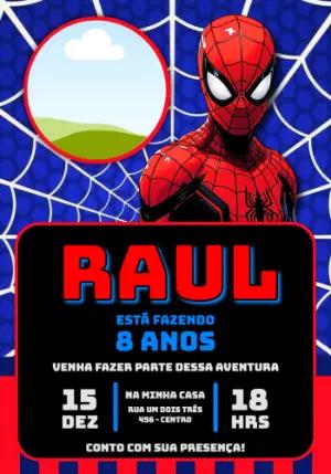 Convite de Aniversário Homem-Aranha para Editar Online