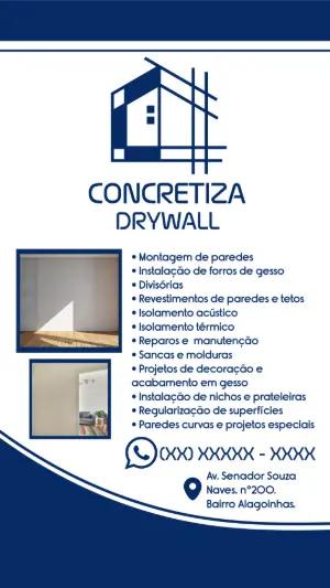 Cartão de Visita Drywall Profissional para Editar Online