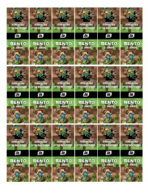 Rótulo Tic Tac Minecraft Editável para Lembrancinha de Aniversário