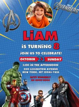 Avengers Superhero Birthday Party Invitation | Digital Template