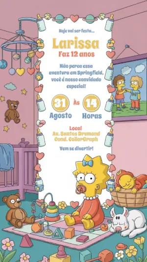 Convite de Aniversário Simpsons Baby para Editar Online