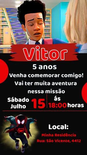 Vídeo Convite Homem-Aranha Aranhaverso para Editar Online