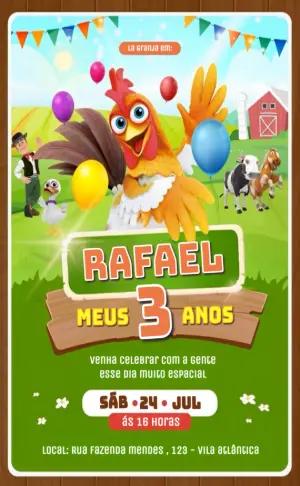 Convite Aniversário Fazenda do Zenon para Editar Online