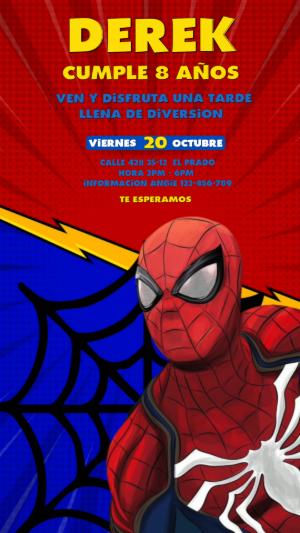 Video Invitación de Cumpleaños de Spider-Man para Editar