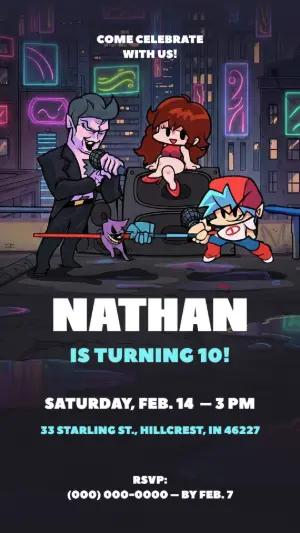 Friday Night Funkin Birthday Invitation | Editable Template
