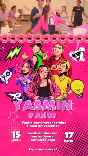 Convite Animado Aniversário Emilly Vick para Editar