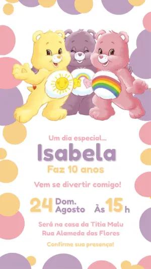 Convite de Aniversário Ursinhos Carinhosos Editável