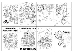 Livrinho de Colorir Patrulha Canina Editável para Aniversário