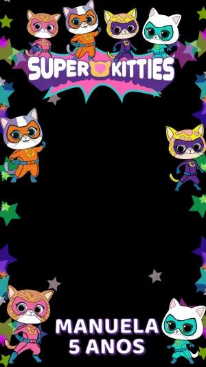 Moldura para Stories Super Kitties Colorido para Editar