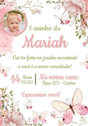 Convite Jardim Encantado com Foto para Editar